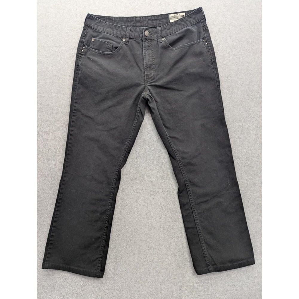 Buffalo David Bitton Six-X Jeans Mens 34x30 Black Slim Straight Stretch Denim